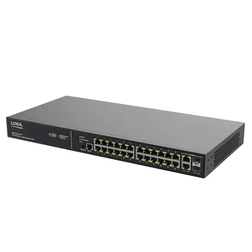 SW-505-24P-F | 24 PoE+ | 2 Combo RJ45/SFP Ports – 1Gb L2/L3 Managed Switch